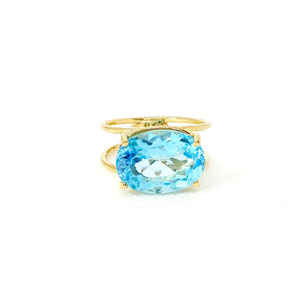 Anillo Topacio azul