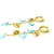 Aretes Topacio Azul y oro