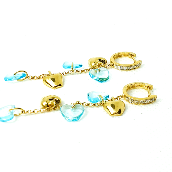 Aretes Topacio Azul y oro
