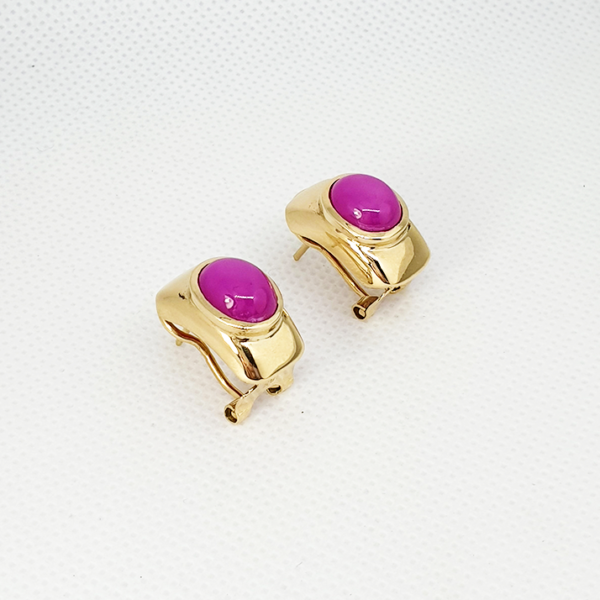 Aretes Cabuchón de Rubí