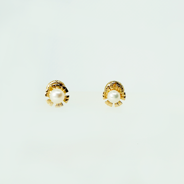 aretes perla flor