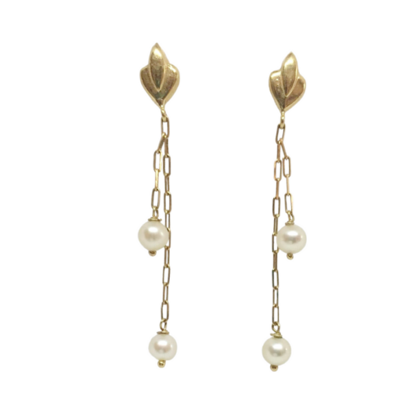 Aretes oro y Perla